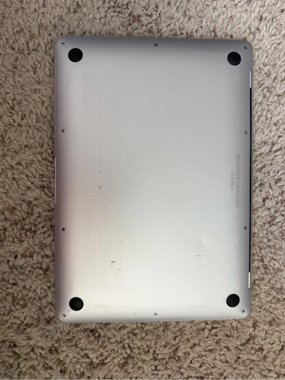 Apple Silver MacBook Top-View with Apple Logo